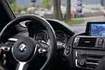 BMW steering wheel and dashboard
